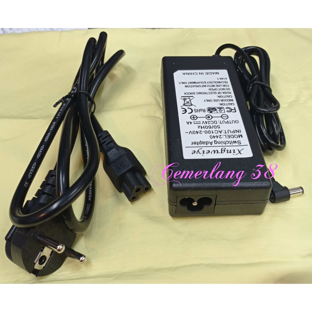 Switching Adaptor 24V 4A + Kabel Adapter Power Supply PSU DC 24 V 4 A