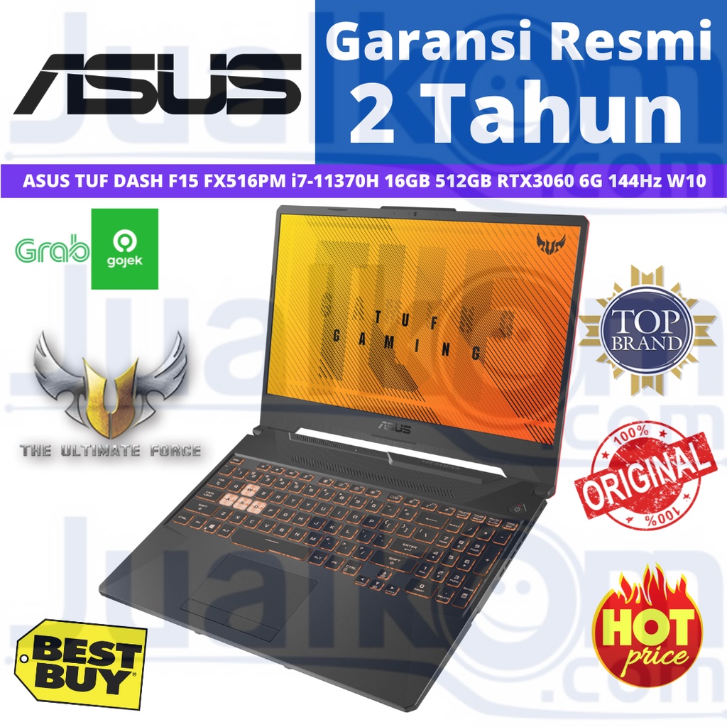 ASUS TUF DASH F15 FX516PM i7 11370H 16GB 512GB RTX3060 6G 144Hz W10