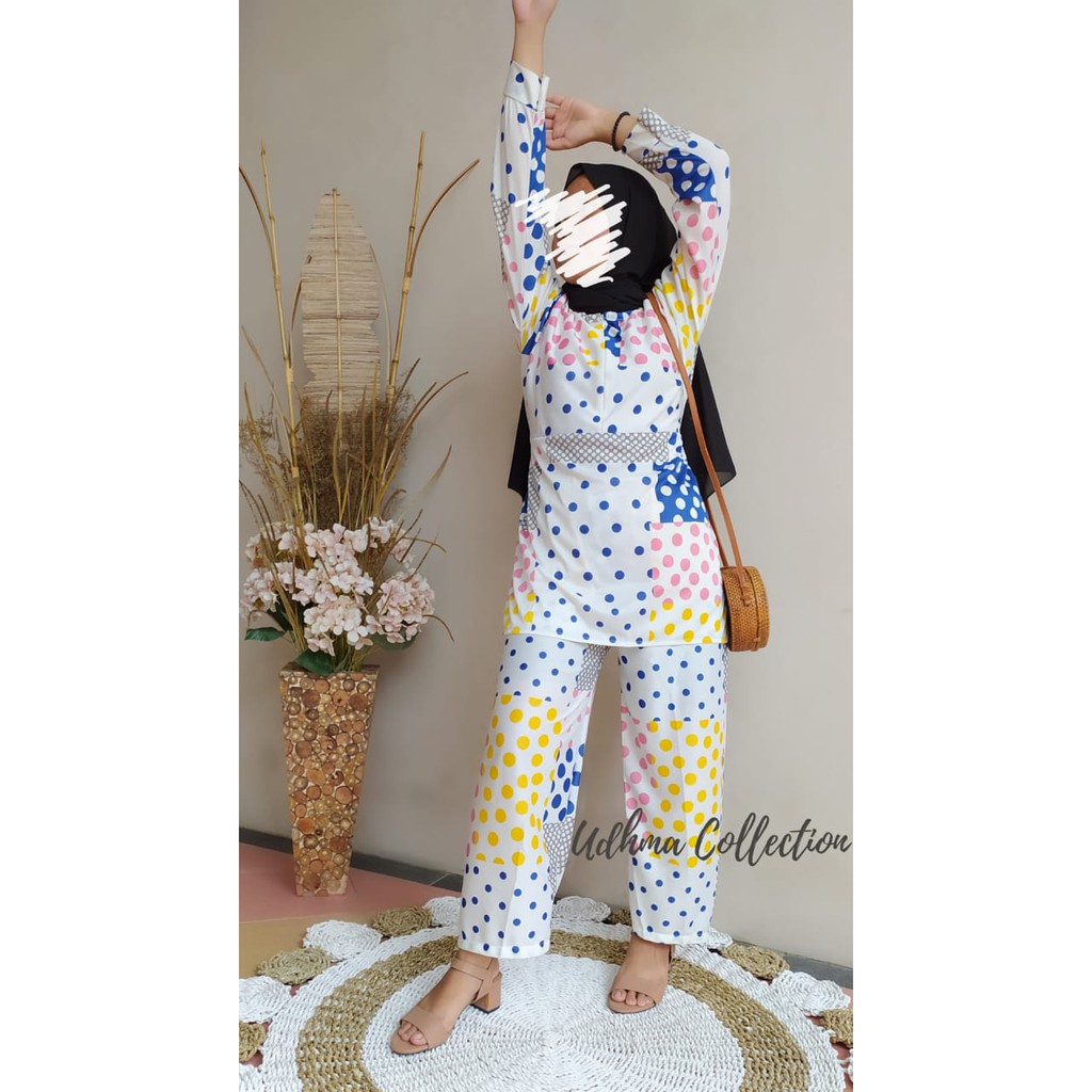 SETELAN MOTIF POLKA / ONE SET POLKADOT / SETCEL DAILY TERBARU