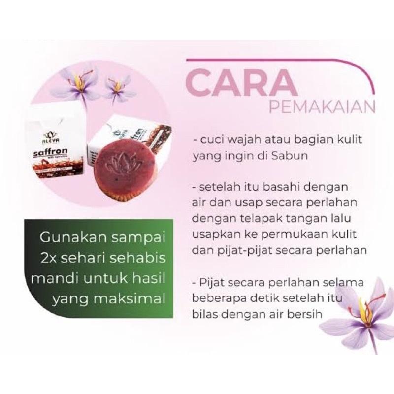 Sabun batang saffron safron aleya 100% ASLI ORIGINAL