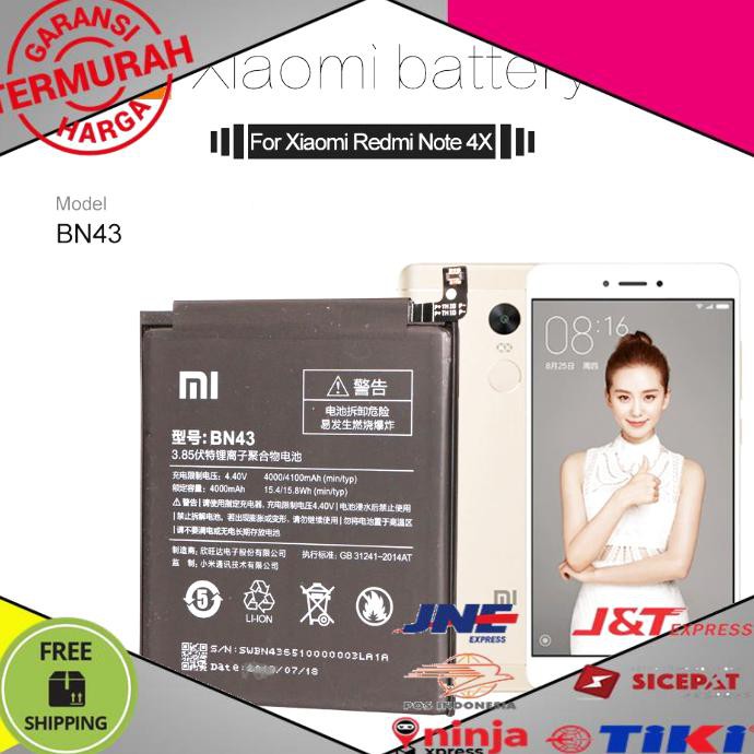 SPAREPART BATERAI XIAOMI BN43 BN 43 BN 43 NOTE 4X NOTE4X BISA COD