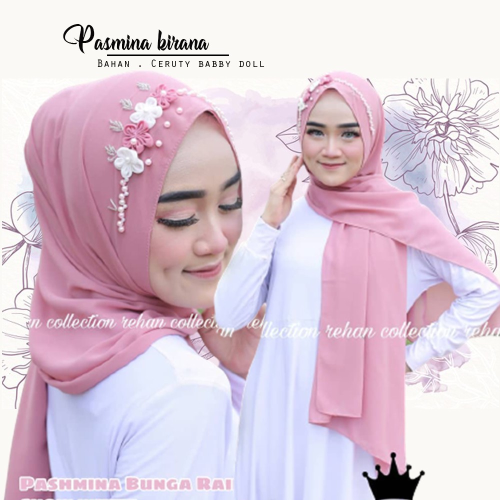 Jilbab Pasmina Payet Terbaru Ceruty Baby  doll  Kerudung 