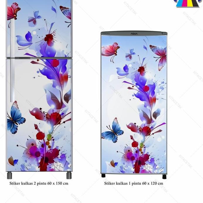 Stiker Kulkas Sticker Wallpaper Kulkas 1 dan 2 Pintu Motif Bunga Shabby