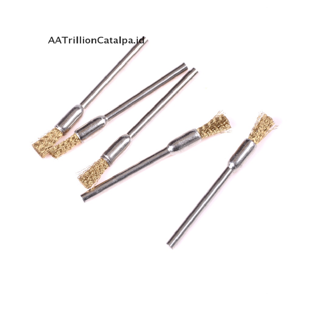 (AATrillionCatalpa) 5pcs / Set Sikat Kawat Kuningan 3mm X 5mm Untuk Poles / Pembersih Roda Rotary