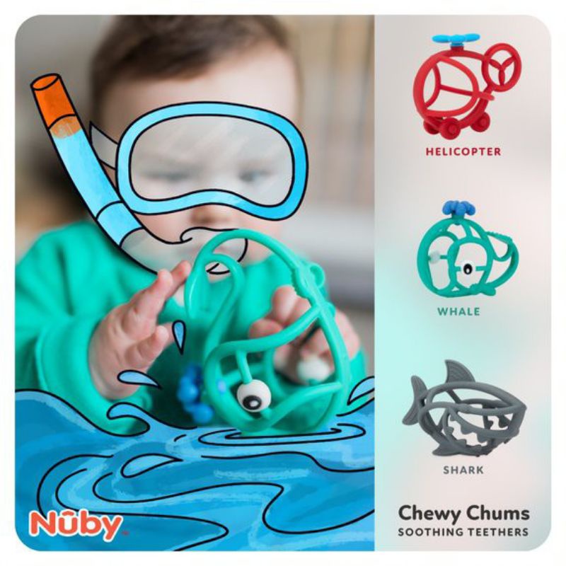 Nuby Chewy Chums Teether - mainan anak - mainan sensori