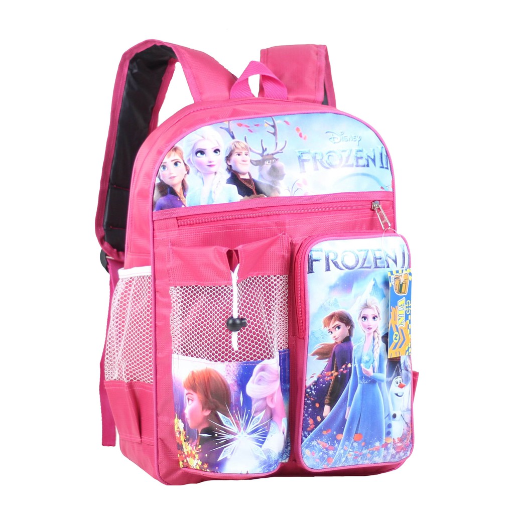 Tas Anak TK SD Tas Ransel Anak Karakter Frozen Pink Tas Gambar Tas Terbaru Plus BOTOL