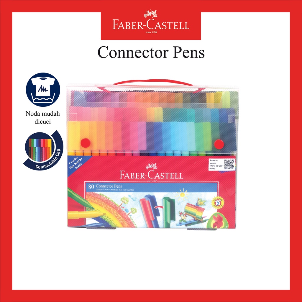 

Konektor Pen Faber Castell / Spidol Warna Kemasan 80 Warna / Gift Case Connector Pen Set 80