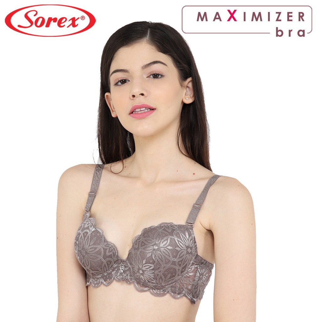 K342 - BRA/BH WANITA SOREX BRUKAT BUSA TEBAL PAKAI KAWAT CUP A SIZE 32 - 36  DUA PENGAIT