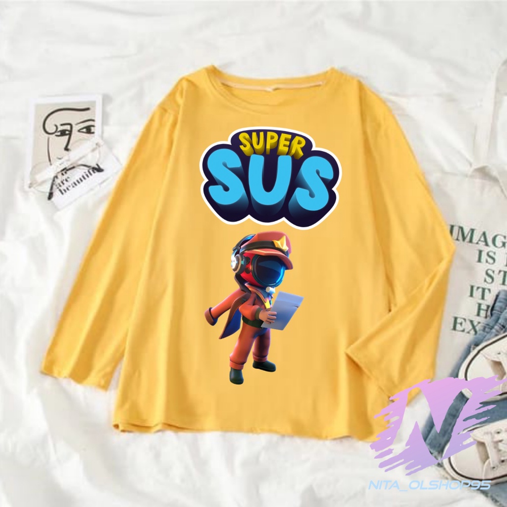 kaos super sus komandan kaos anak lengan panjang supersus among us