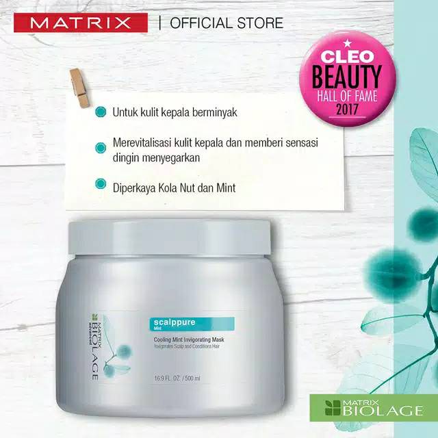 MATRIX MASKER RAMBUT Biolage Scalppure Cooling Mint Mask 500 ML UNTUK KULIT KEPALA BERMINYAK