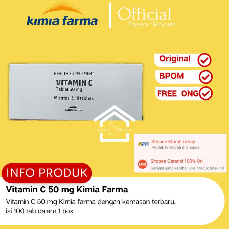 Vitamin C 50 mg Kimia Farma/ Vit C 50mg /Vitamin C 50mg