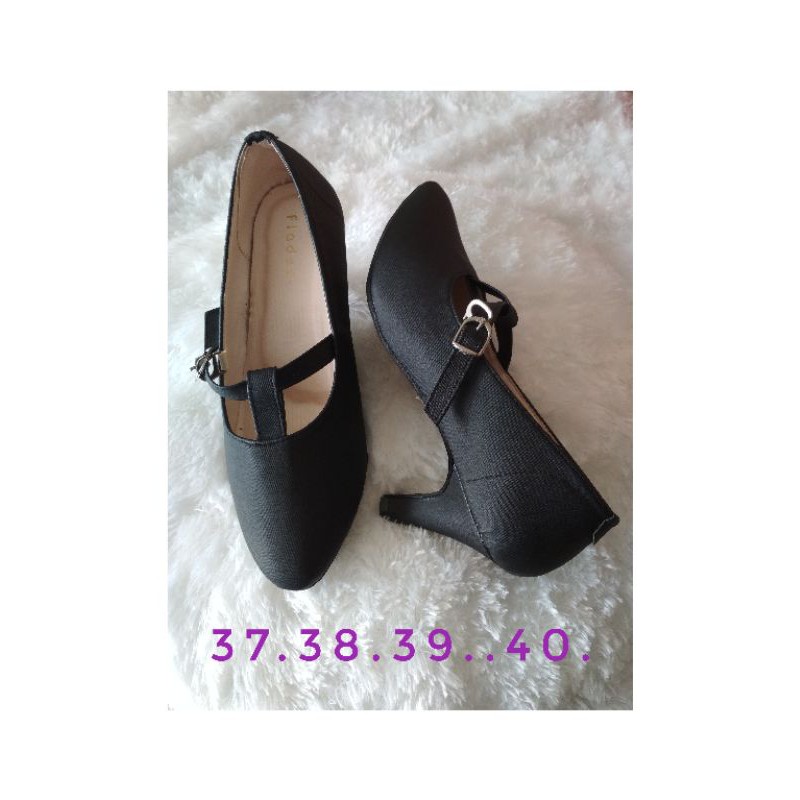 heels tali hitam Fladeo sz 37-40