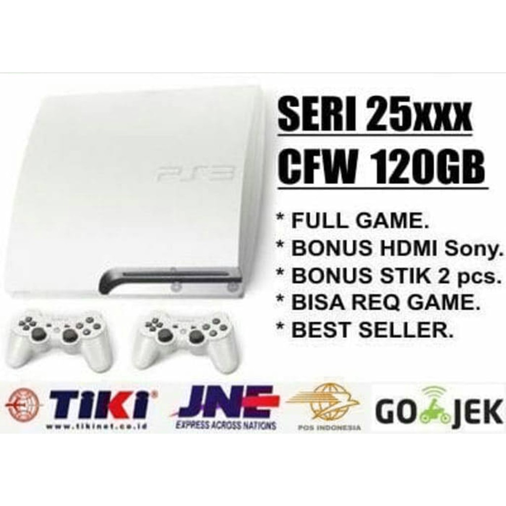 PS3 Slim 120GB CFW Seri 25XX PUTIH