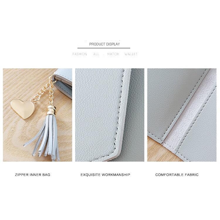 ☀ INDOLAND ☀ WD008 Dompet Lipat Mini Wanita Trend Fashion Cute Wallet Polos Murah Import Batam Murah