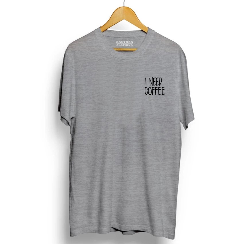 Kaos Distro I Need Coffee Little Black - Abu Misty Premium