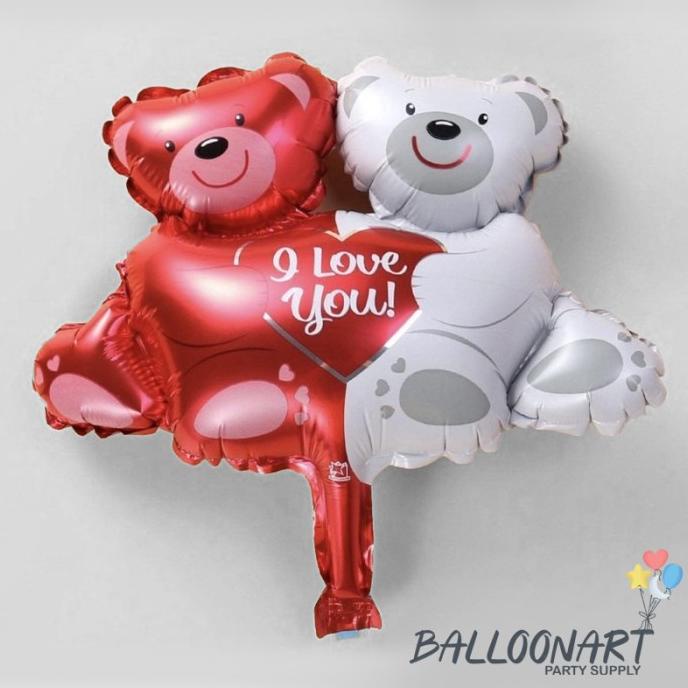*:*:*:*:*] Teddy Bear In Love Mini/Balon Foil Happy Valentine/Wedding/Anniversary