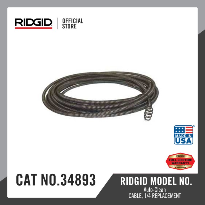 Ridgid Replacement Cable 1/4"-30"-34893