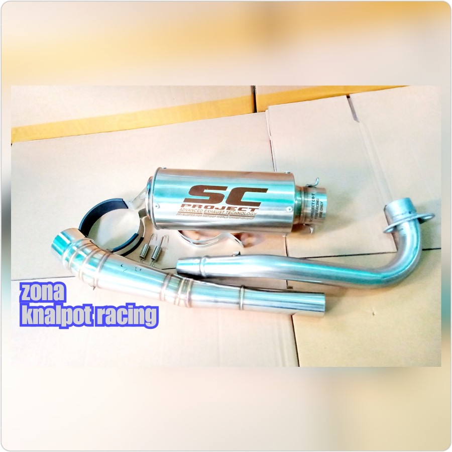 Knalpot sc project supra grand c70.Knalpot motor racing bebek