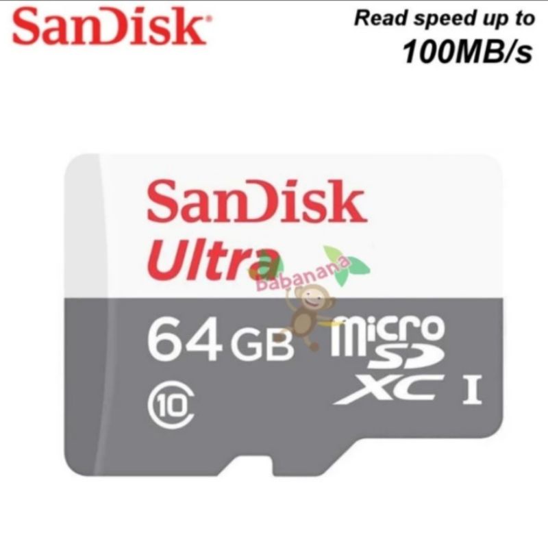 SanDisk Ultra MicroSDXC UHS-I 64GB 100MB/s Original - No Adapter