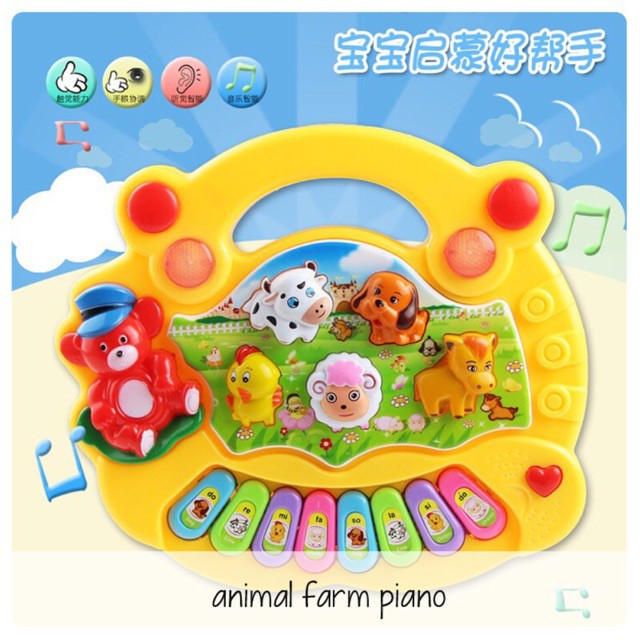 Edufuntoys -  MUSIC PIANO/ animal farm Piano / vehicle piano / music elf mainan piano anak-farm piano
