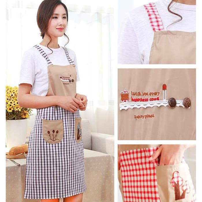 Celemek Masak Gaya Korea Celemek Kain