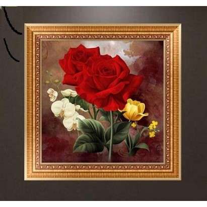 DIY Diamond Painting - 5D Red Rose Flower Stitch Kit