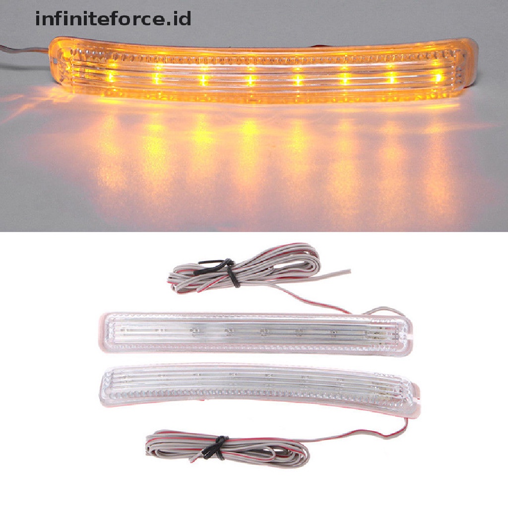 (Infiniteforce.Id) 2pcs Lampu Led 9smd Amber Untuk Kaca Spion Mobil