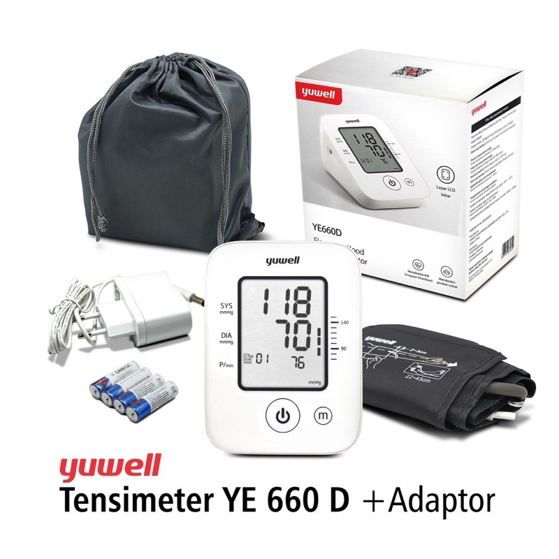 Tensi Digital Yuwell YE 660 D/ Tensi Digital Adaptor /Tensi Digital Listrik