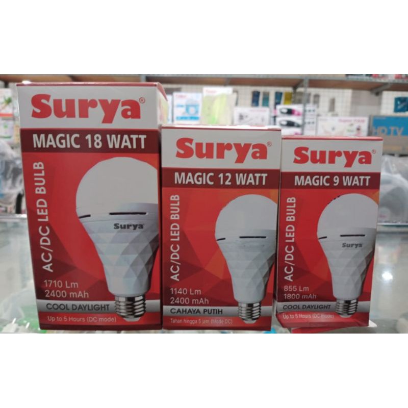 Lampu Emergency LED Surya Magic AC/DC Rechargeable 9W/12W/18W