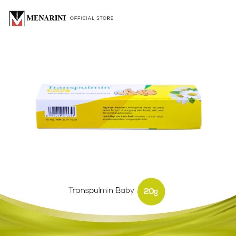 Transpulmin Baby 10gr 20gr - Balsam Bayi - Penghangat Tubuh Bayi - Calming Rub Baby - Balsem Bayi
