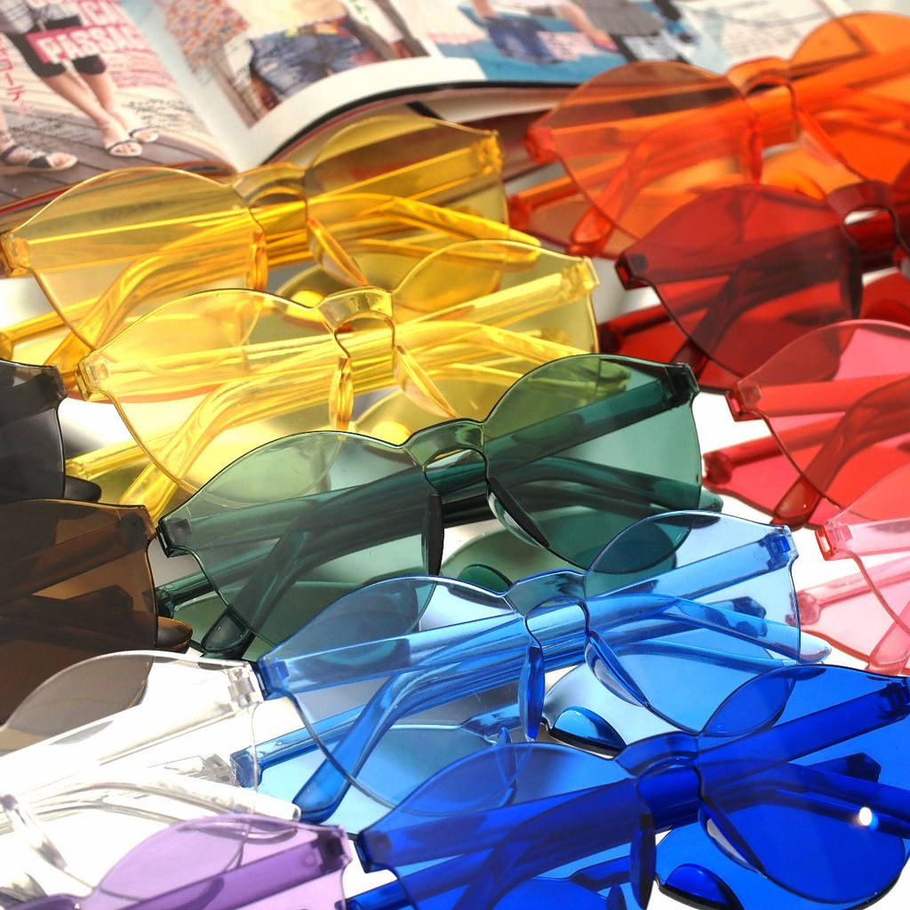 Kacamata Jelly Pria Wanita Kacamata Fashion Murah / Kaca Mata Candy Sunglasses Korea Warna Warni-3
