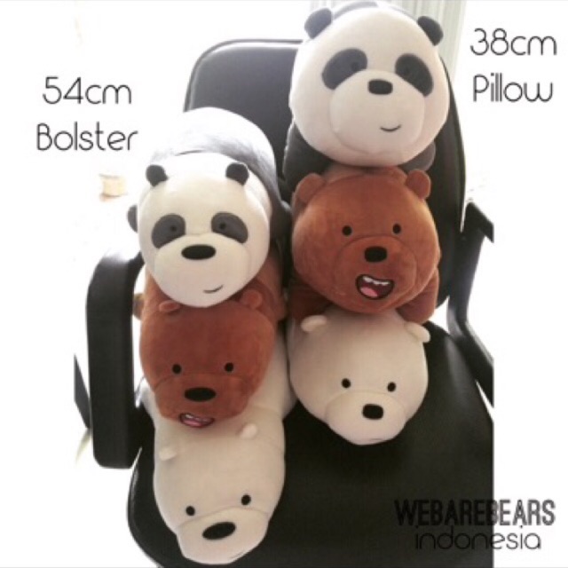 We bare bears boneka panda beruang teddy bear grizzly ice bear bantal leher mainan anak bayi pillow