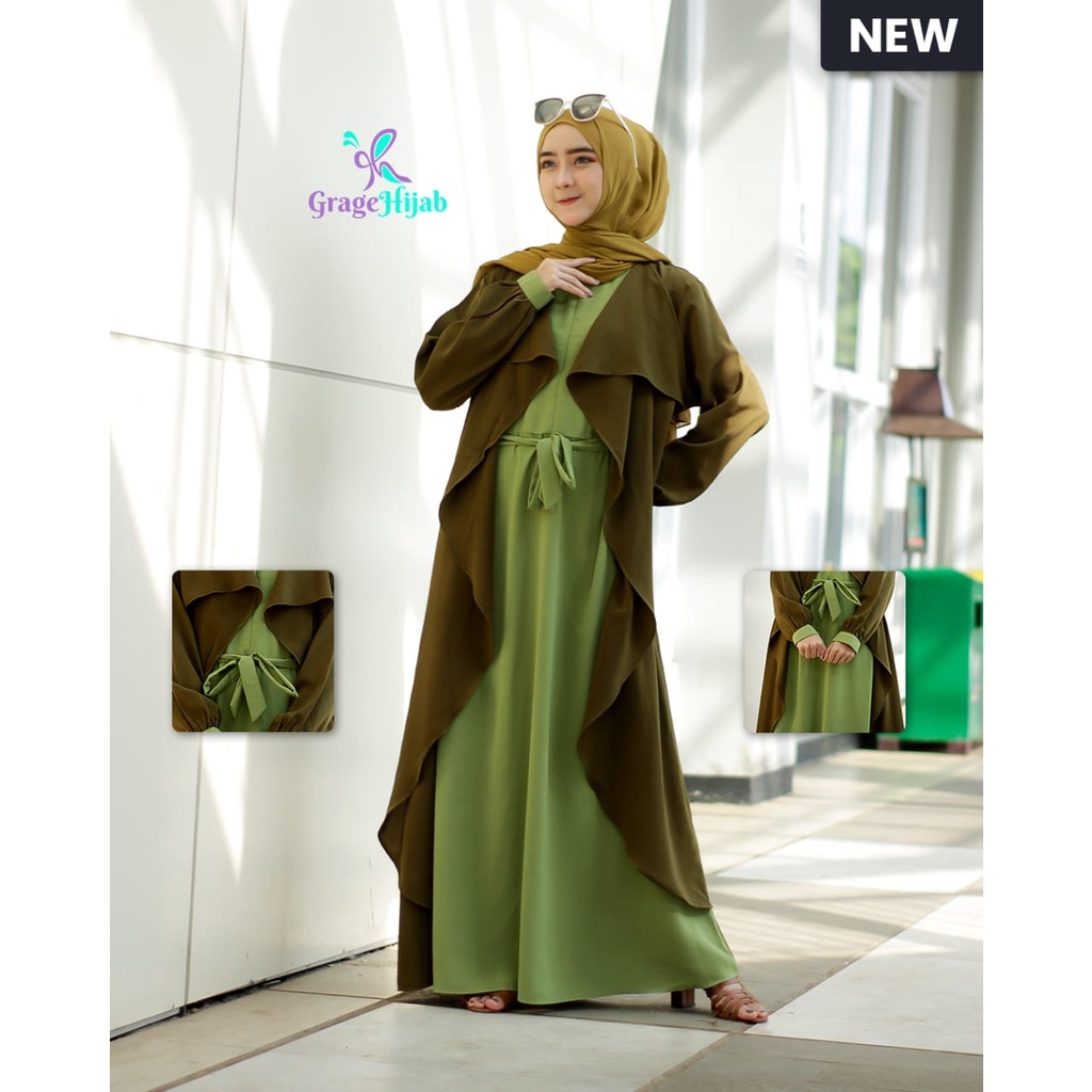 Gamis wolfis ALVIANA model sabyan layer outher look