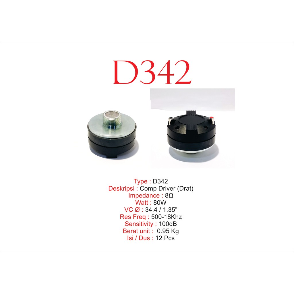 STX - SPEAKER COMPONENT : High Driver, Tweeter, Compresor Driver Merk STX 342