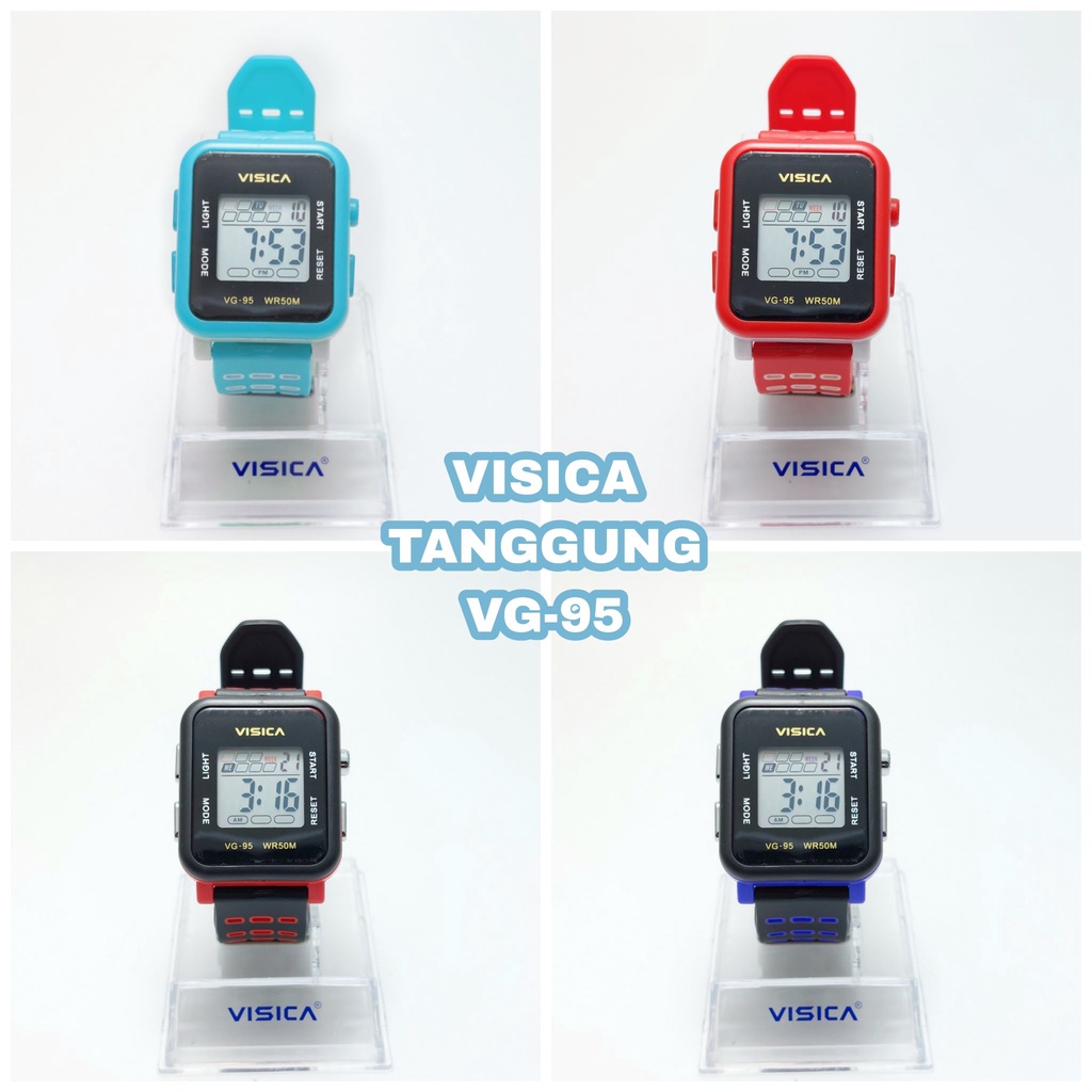 Jam Tangan Unisex Digital Sporty Anti Air Model Segi Kotak VG-95