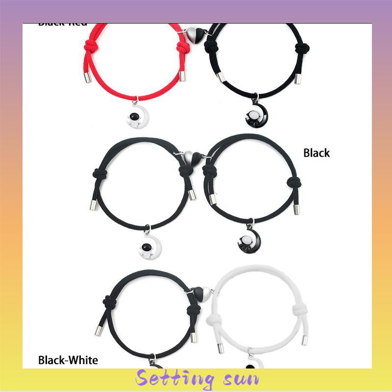 2Pcs Gelang Magnetik Pasangan Astronaut Uniseks Bintang Hadiah Perhiasan Fashion TN