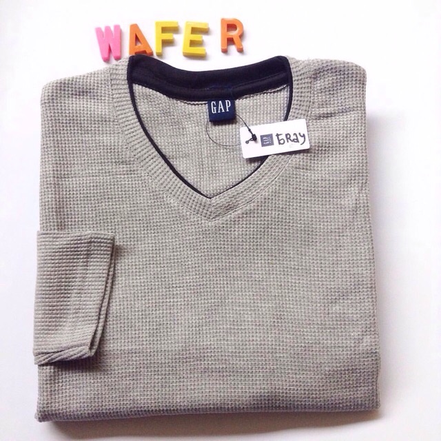 Kaos Polos Lengan Panjang Waffle Grey