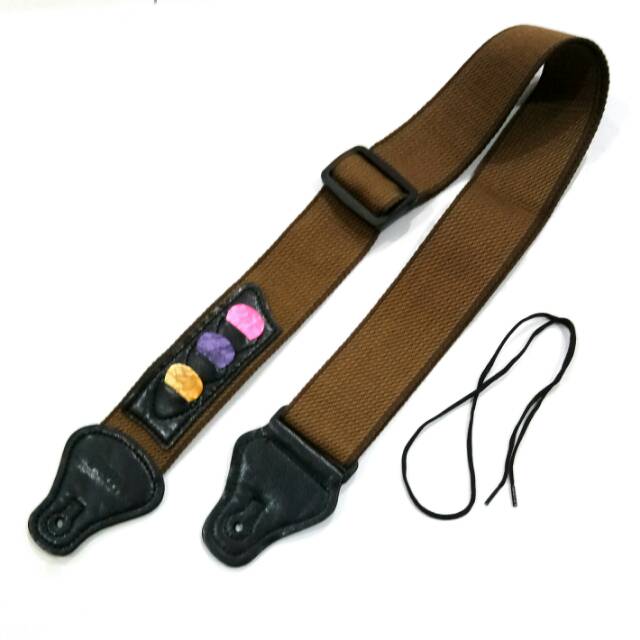 Strap gitar P&amp;P sabuk gitar dengan slot pick GS05 guitar strap