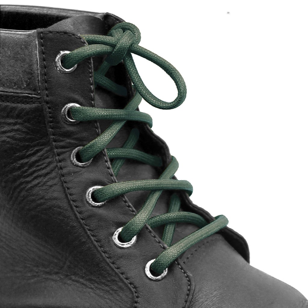 MR Shoelaces FC21 Hunter Green Tali Sepatu Lilin Oval 3.5mm (Waxed Laces) 50cm 100cm 120cm 150cm 200cm - Premium Shoelace - Hijau