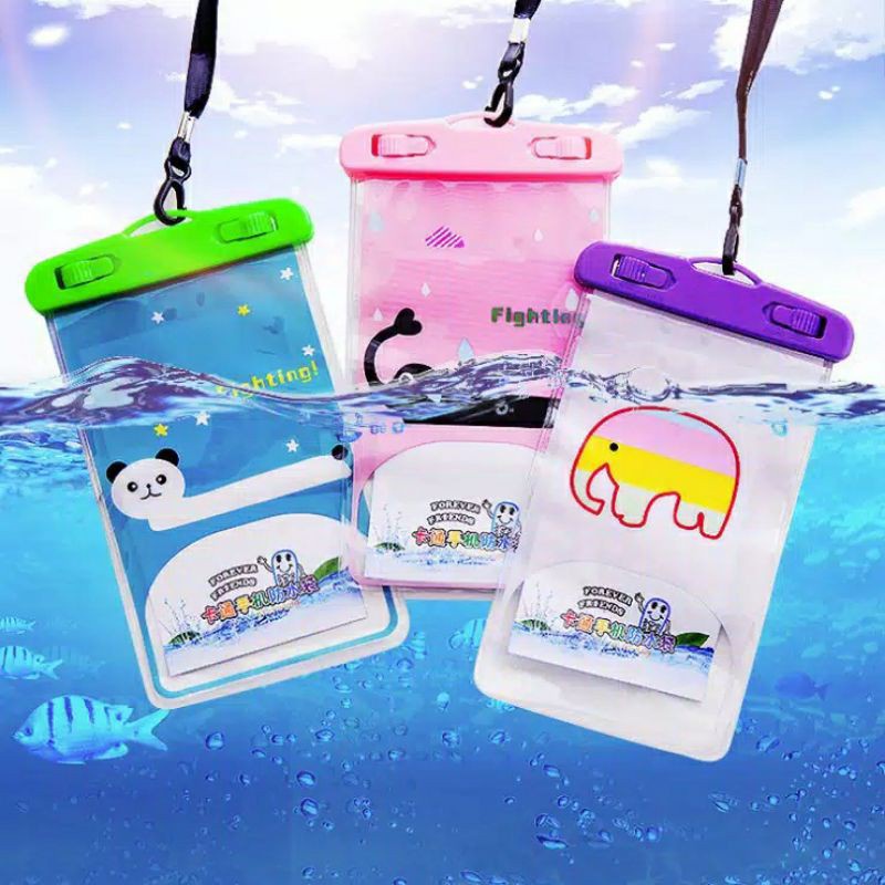 Sarung Handphone Anti Air Motif Karakter / Waterproof Handphone Pouch