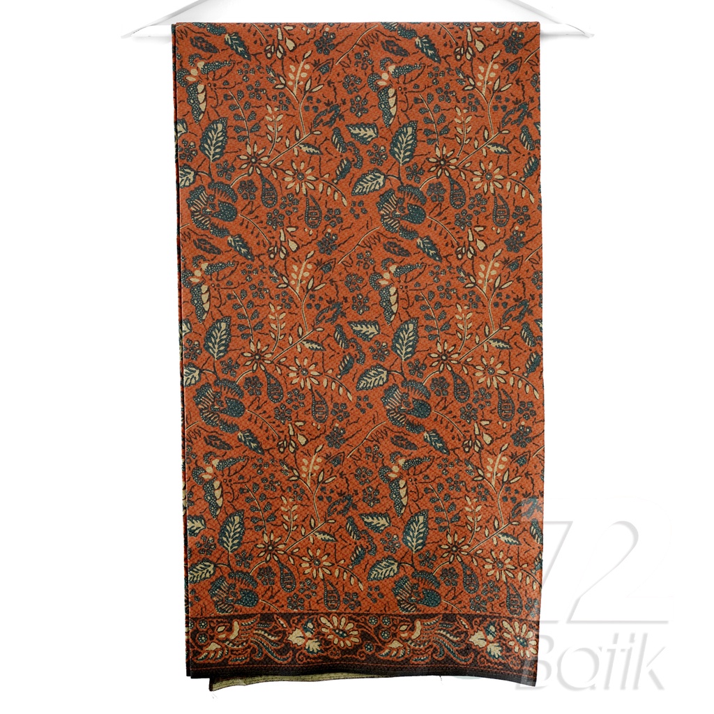 KAIN BATIK PREMIUM Dobby Motif Kupu Kembang Warna Orange Oranye Oren Dolbi Dobi Doby 723495 Cap 72 Jarik Jarit Samping Kebat Panjang Batik Dobby Modern Premium Bahan Seragam Batik Pernikahan Kantor Keluarga Murah Kamen Jadi Batik Bali Lembaran