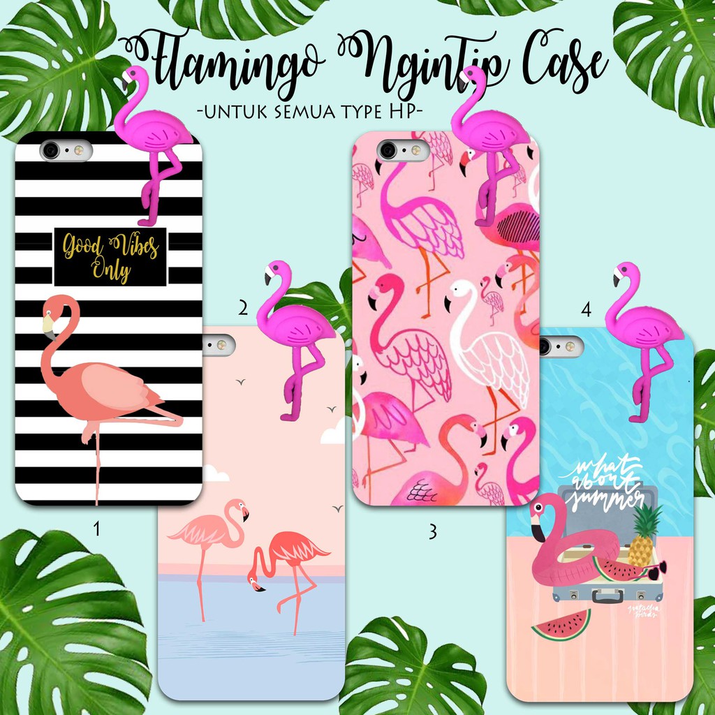 [SILIKON] case casing flamingo intip cute oppo vivo redmi realme samsung reno asus iphone