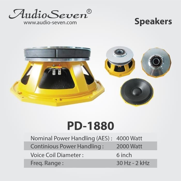 Komponen Speaker 18 Inch Audio Seven PD-1880 / PD1880 Gale Series Original