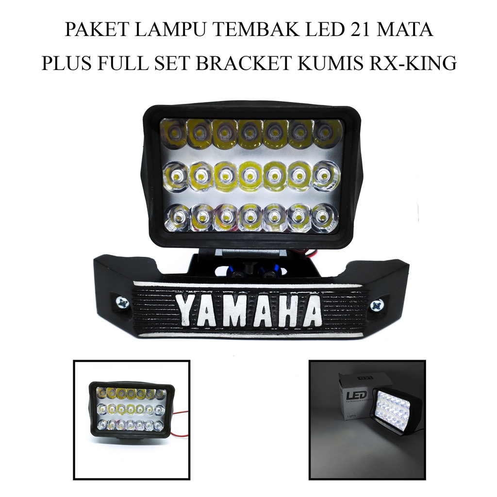 PAKET HEMAT MURAH LAMPU RX-KING LED CREE 21 LED PEARL 21WATT FULL SET BRACKET TERBARU