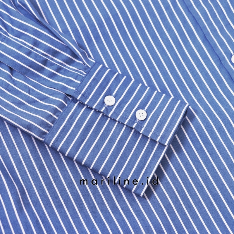 EILIF Oversized Striped Shirt - Kemeja Katun loose oversized motif stripes