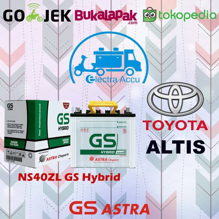 "Aki Mobil Toyota Altis NS40ZL GS Astra Hybrid Aki Basah"