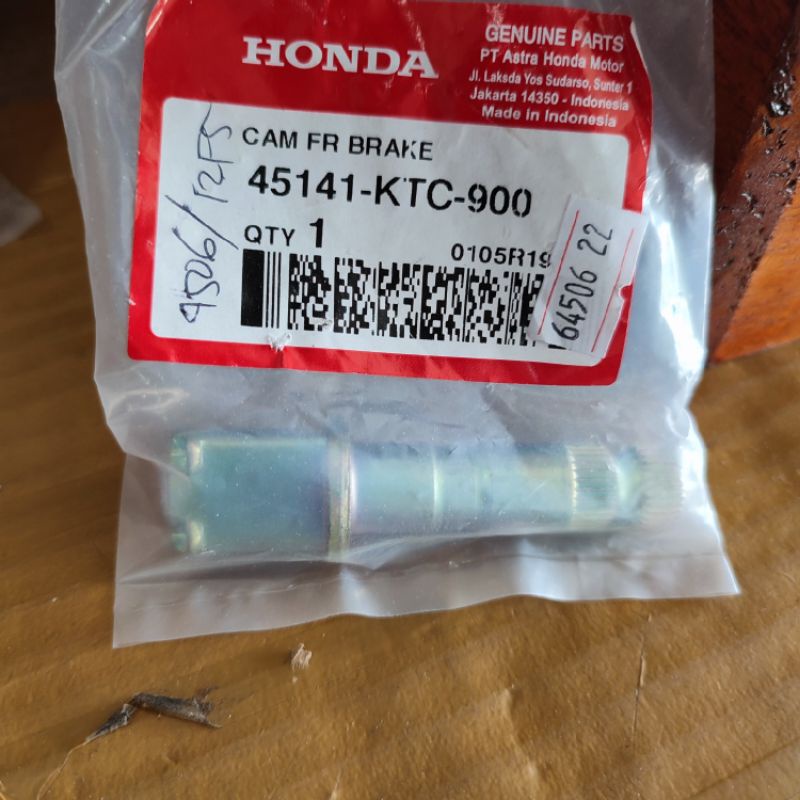 Cam RR Brake 45141-KTC-900 As Engkol As Tuas Paha Rem Belakang ORI Honda MEGAPRO MONO VERZA 150
