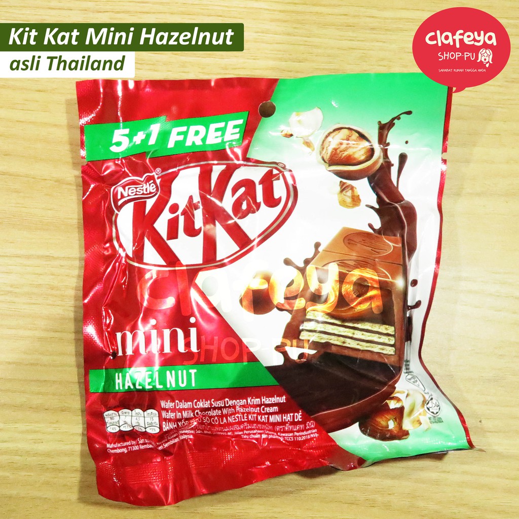 Kitkat Mini Hazelnut isi 5+1 asli Thailand