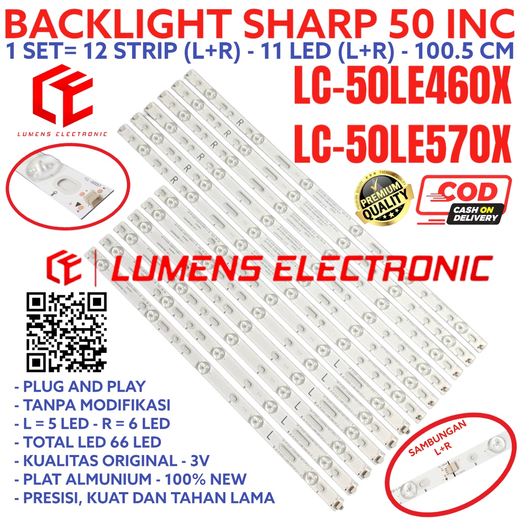 BACKLIGHT TV LED SHARP 50 INC LC 50LE460 50LE570 50LE460X 50LE570X LC50LE460 LC50LE570 LC50LE460X LC