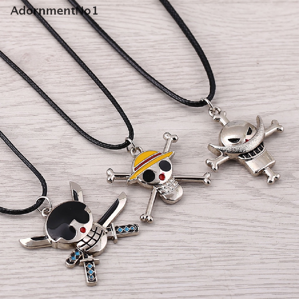 (AdornmentNo1) Kalung Rantai Metal Dengan Liontin Kartun Anime One Piece Luffy Ace Untuk Wanita